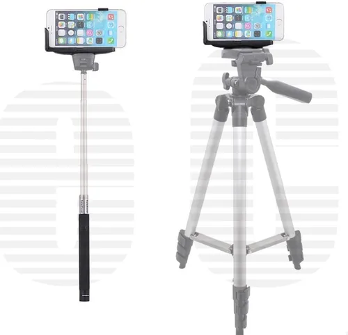 Vista 2 de Soporte universal para trípode para smartphone con acolchado. Se adapta a casi todos los teléfonos + paño de microfibra eCostConnection