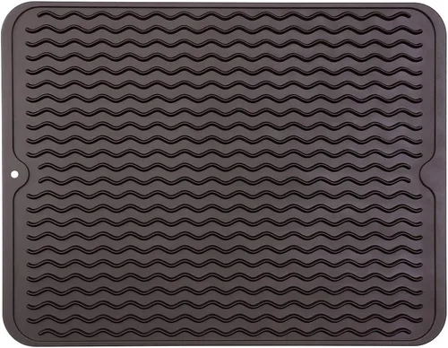Vista 90 de MicoYang Tapete de silicona para secado de platos para múltiples usos, fácil de limpiar, ecológico, resistente al calor, tapete de silicona