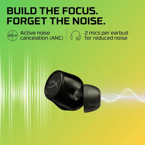 Vista 6 de HyperX Cirro Buds Pro - Auriculares inalámbricos verdaderos, cancelación activa de ruido, ANC, modo de sonido ambiental, baja latencia, Bluetooth