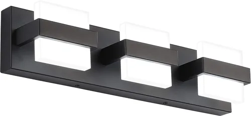 Vista 11 de SOLFART 2 luces cromadas para tocador de baño, lámpara de pared sobre el espejo, moderna lámpara LED de tocador, accesorios de iluminación de baño