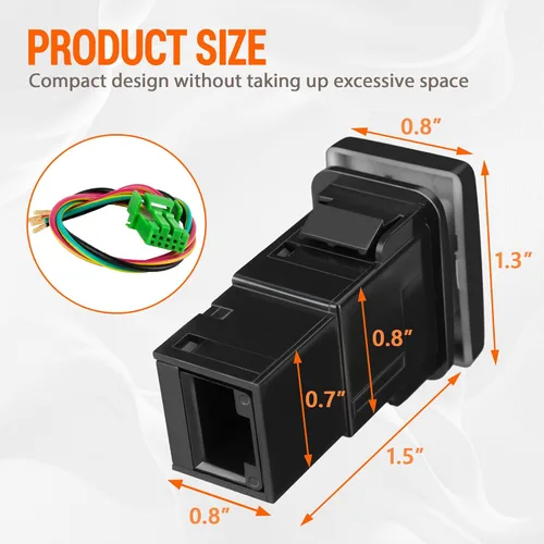 Vista 4 de Interruptor de Botón Pulsador de 12V con Kit de Cableado - Símbolo de Barra de Luz LED Azul, Compatible con Toyota Sequoia Highlander Tacoma Tundra