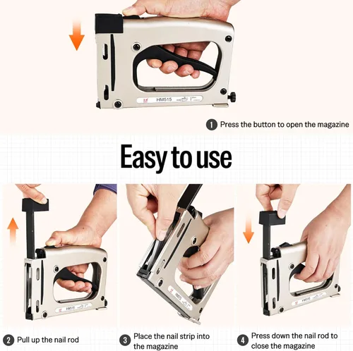 Vista 7 de meite Point Driver HM515 - Herramienta manual con 1000 clavos de punta flexible, herramienta para enmarcar fotos para manualidades de bricolaje