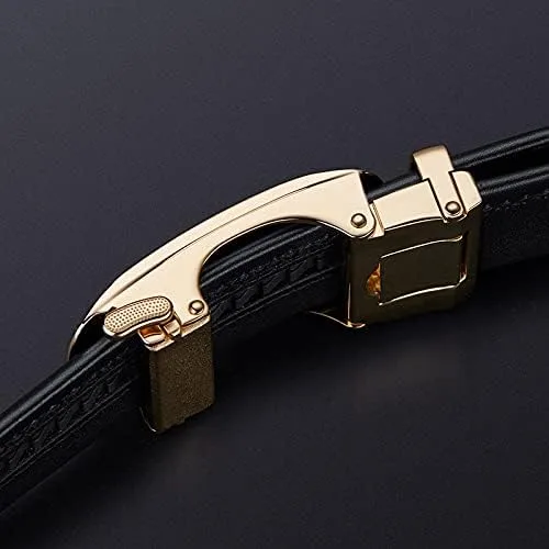 Vista 9 de VANNANBA Leather Ratchet Belts for Men Fashion Automtic Buckle Waist Belt with Gift Box, Gift for Men
