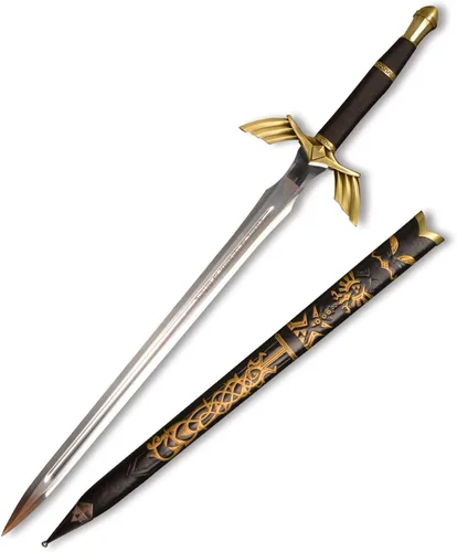 Espadas maestras de acero al carbono de 50.4 pulgadas de metal real, color azul y negro