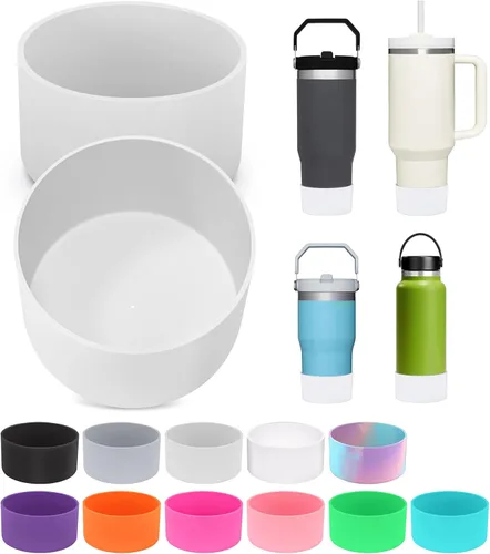 Vista 21 de PICcircuit 2 piezas para Stanley Boot, fondo de silicona para Quencher Adventure 40oz 30oz botella IceFlow 20oz 30oz y para vaso Hydroflask 12-24oz