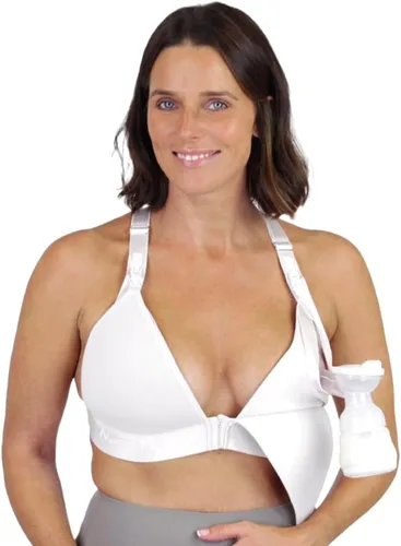 Vista 10 de Brasier de lactancia y bombeo, brasier de extractor de leche ajustable, brasier de bombeo sin alambre, manos libres, extractor de leche no incluido