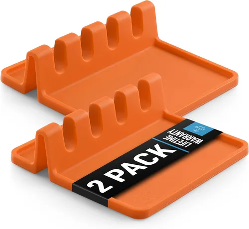 Vista 23 de Zulay - Soporte de silicona con bandeja antigoteo para múltiples utensilios de cocina, reposacucharas resistente al calor y sin BPA, para cucharas