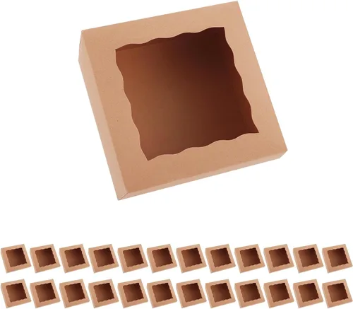 Vista 7 de 25 cajas para pastel enrollado, cajas de panadería blancas con ventana, 5x5x3.5 pulgadas, cajas para galletas, contenedor para pastel de calabaza
