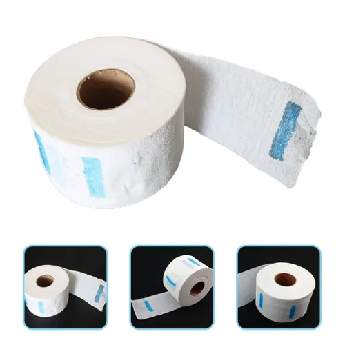 Vista 9 de FOMIYES Papel para cuello de salón, 10 rollos de bufanda, papel para el cuello, tira de papel para el cuello, tiras de cuello de barberia, tiras