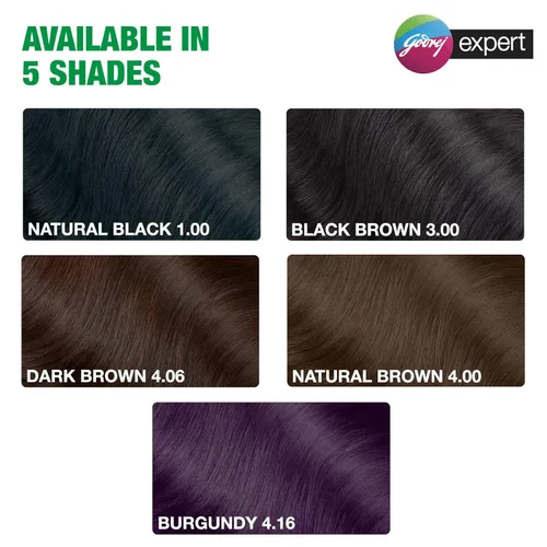 Vista 6 de Godrej Expert Rich Crème - Sombra de color para el cabello, paquete de 4 unidades (NATURAL BLACK)