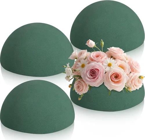 Vista 8 de Media Bola de Espuma Seca Floral Paquete de 4 Verde Espuma Floral Redonda Bloque de Espuma Bolas de Espuma Seca Suministros para Manualidades Espuma