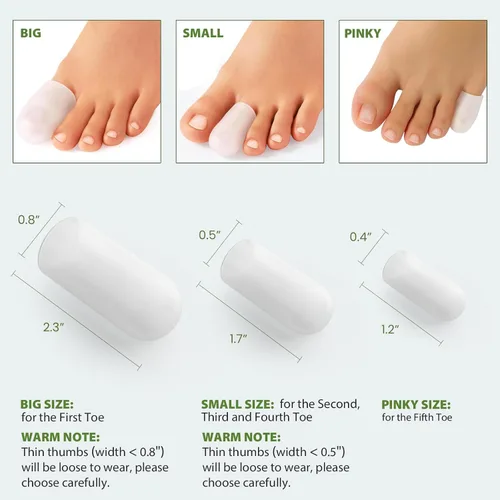 Vista 8 de Bukihome Protectores de dedos de silicona - Juego de 12 fundas de gel para dedos, protectores de dedos - Cubre dedos con aceites esenciales de aloe