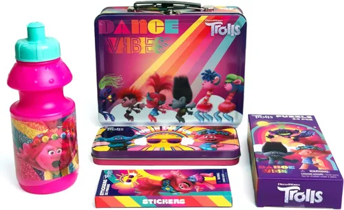 Vista 9 de Juego de regalo de Hello Kitty: caja de lata de almuerzo de Hello Kitty, botella de agua, rompecabezas, calcomanías y estuche para lápices.