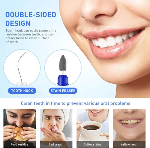 Vista 7 de 2 unids portátil oral diente diente gancho higiénico limpieza molares herramienta dientes manchas removedor placa removedor