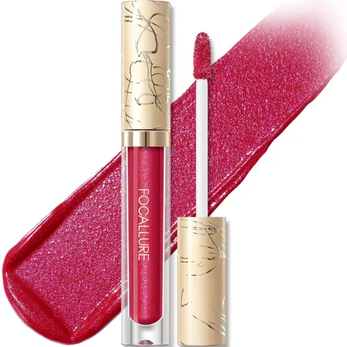 Vista 8 de FOCALLURE Lápiz labial líquido metálico, brillo de labios no pegajoso, color de labios de alto impacto con resistencia a la transferencia