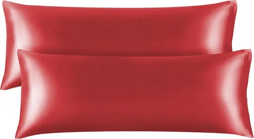 Vista 160 de BEDELITE Funda de almohada de satén para cabello y piel, súper suave y refrescante similar a las fundas de almohada de seda, paquete de 2 con cierre