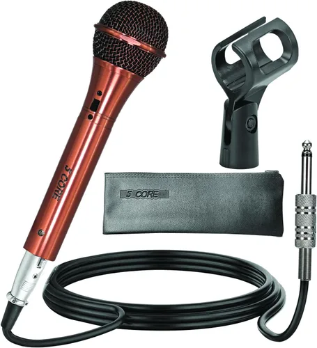 Vista 10 de 5 CORE Micrófono vocal dinámico profesional de neodimio cardioide unidireccional micrófono de mano para cantar + cable de 16 pies + clip + bolsa