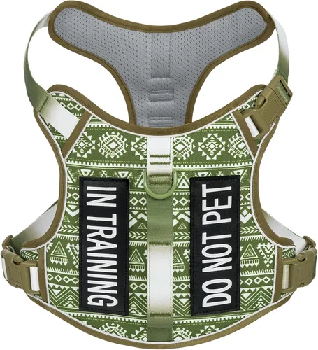 Vista 13 de Arnés para perro sin tirones para perros de tamaño pequeño, chaleco ajustable para caminar fácilmente, material Oxford transpirable, tiras