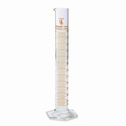 Vista 21 de Cilindro graduado de 5 ml, vidrio de borosilicato 3.3, escala métrica única, Clase B, Karter Scientific 233A2 (Individual)