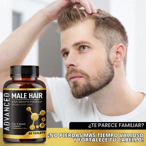 Vista 4 de NutraPro Vitaminas para el crecimiento del cabello para hombres, suplemento anti pérdida de cabello.