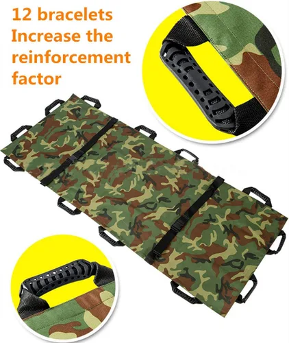 Oxford - Camilla plegable con 12 asas, impermeable, plegable, de rescate de emergencia, con bolsas de almacenamiento para hospital, clínica, hogar,