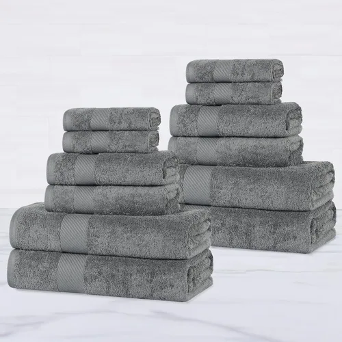 Vista 45 de SUPERIOR Kendell - Juego de 4 toallas de baño de algodón egipcio, absorbentes, para la ducha, artículos esenciales para el spa, toallas grandes