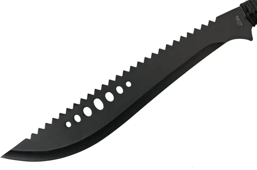 Vista 3 de Szco Supplies - Machete de sierra curvo de espiga completa de 21 pulgadas con mango envuelto en cable, hoja de acero inoxidable 420 y funda