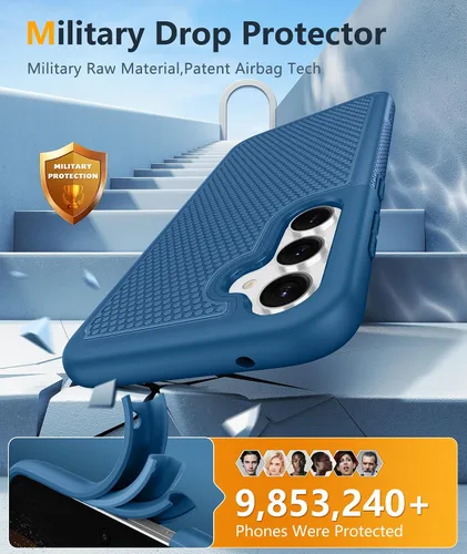 Vista 647 de FNTCASE Funda para iPhone 17 Pro: Fundas delgadas translúcidas de color azul claro compatibles con MagSafe, protección completa de la cámara