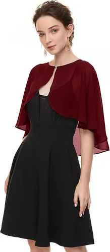 Vista 2 de Chales de gasa suave para cubrir el vestido de noche de boda para mujer