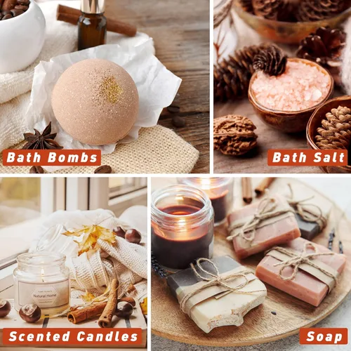 Vista 6 de Aceite aromático de otoño, juego de aceites esenciales de otoño de ESSLUX para hacer velas de jabón, aceites esenciales perfumados de otoño