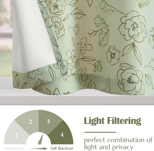 Vista 4 de Jinchan - Cenefa floral para cocina, cortina de privacidad para ventanas de 16 pulgadas, estilo rústico de casa de campo, para sala de estar