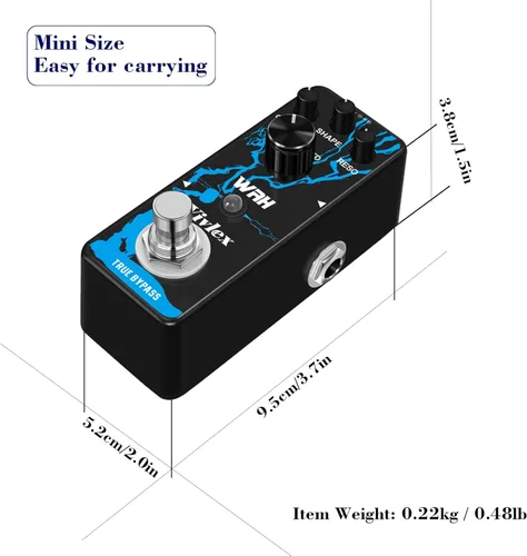 Vista 4 de Wah Pedal Digital Auto Wah Filtro de efectos de guitarra Pedal Mini Stompbox con pedal True Bypass para guitarra eléctrica Bajo