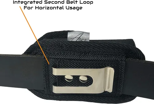 Vista 7 de AGOZ Rugged Kyocera DuraXV DuraXA E4520, DuraXE E4710, Dura XTP - Funda con clip para cinturón, funda táctica vertical de lona con trabillas