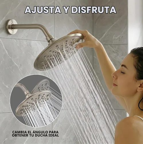 Vista 3 de Aqua Elegante cabezal de regadera de lujo de 9 pulg. – La mejor regadera con caída de lluvia e inyección de aire cepillado níquel