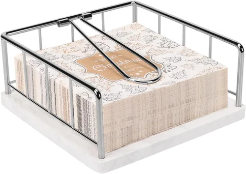 Vista 11 de Livabber Servilletero Plano, Almacenamiento de Servilletas de Cocina de Metal con Brazo de Tensión con Peso, Dispensador Rústico de Papel Tissue