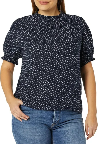 Vista 3 de Tienda Essentials Camisa de sarga fluida para mujer con detalle de bata de manga corta