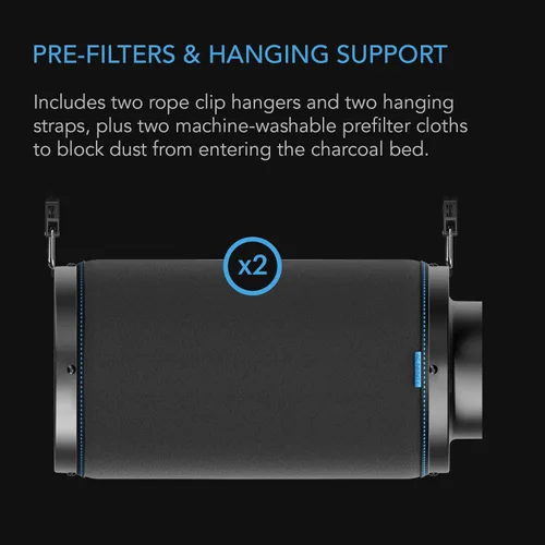 Vista 6 de AC Infinity Filtro de carbono de aire de 4 pulgadas con carbón virgen australiano premium, para ventilador de conductos en línea, control de olores