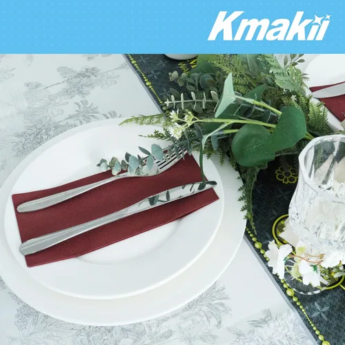 Vista 8 de KMAKII Servilletas desechables color burdeos, servilletas de tela como servilletas de papel de lino para invitados, toallas de mano de papel