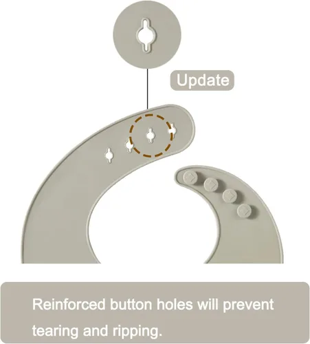 Vista 3 de PandaEar Babero de silicona para niñas y niños Baberos ajustables e impermeables Baberos de silicona suaves y duraderos sin BPA para bebés