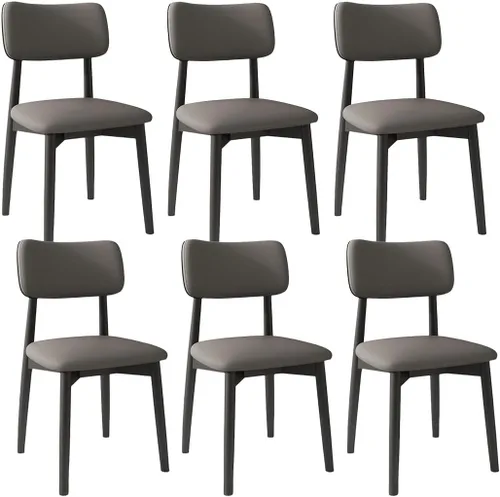 Vista 55 de YVYKFZD Solid Wood Dining Chairs, Kitchen Chairs Set with Curved Backrest, Leather Upholstered Dining Room Chair, Armless Living Room Chair, for