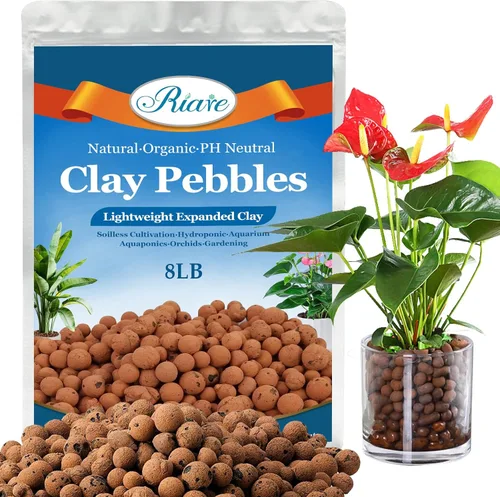 Vista 13 de Riare Guijarros de arcilla expandida orgánica de 2 libras, bolas de leca natural de 0.157 a 0.630 pulgadas, ligeras piedras de arcilla hidropónica