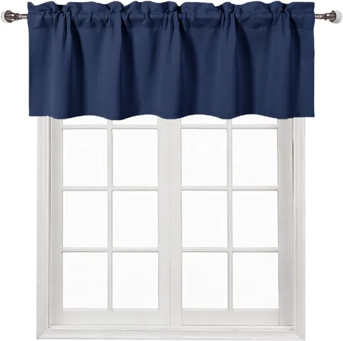 Vista 92 de DWCN Cenefa para ventana de cocina, con bolsillo para barra, para ventana, sala de estar/sótano, 36 x 16 pulgadas de largo, 1 panel, beige