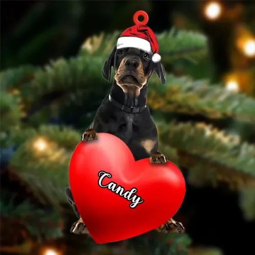 Vista 29 de Amantes de los perros de Navidad, corazón de perro de Navidad disponible para muchos perros Malamute de Alaska, adorno de Navidad, adorno