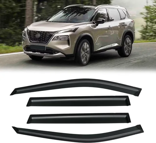 Vista 35 de Visor de ventana para Toyota Tacoma de cabina doble 2005-2015, protectores de lluvia de canal abierto, deflector de ventilación, protector solar