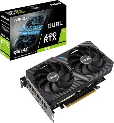 ASUS Tarjeta gráfica dual NVIDIA GeForce RTX 3060 V2 OC Edition 12 GB GDDR6 para juegos (PCIe 4.0, memoria GDDR6 de 12 GB, HDMI 2.1, DisplayPort