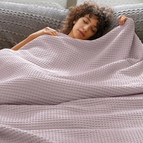 Vista 21 de PHF - Manta de punto gofre ultra suave de 50"x 60" - Manta tejida, ligera, transpirable y acogedora, lavada - Ideal para sofá, cama, sillón, Negro