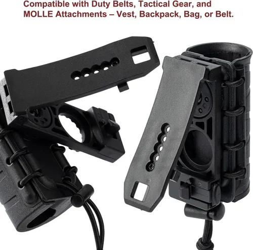 Vista 4 de Tactical Open Top OC/Mace Spray Holder, Molle Holster Quick Release MK4 Canister Pouch for Police, EMT, Security, Outdoor & Survival Use,Fits Duty