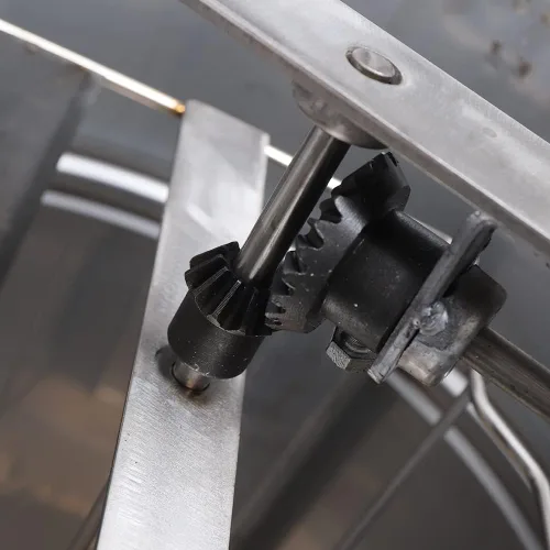 Vista 6 de DouSeiAi Extractor de miel de acero inoxidable de 2 marcos, Extractor manual de miel de abeja con manivela, tambor giratorio de nido de abeja