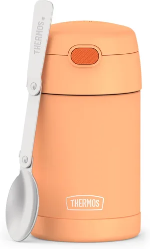 Vista 9 de THERMOS Funtainer - Tarro de alimentos aislado de 16 onzas, tarro de comida para niños con cuchara plegable, azul denim