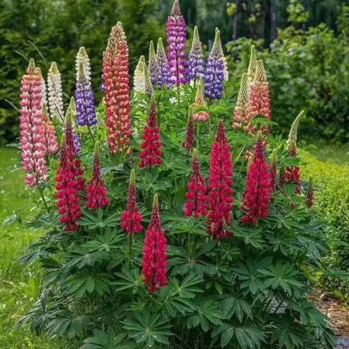 ZEshops 100 semillas de flores de lupino – Flores perennes coloridas para bordes y jardines de polinizadores, sin OMG y fáciles de cultivar